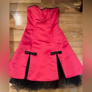 JUNIORS GIRL FORMAL CHRISTMAS DANCE DRESS JESSICA MCCLINTOCK SIZE 3/4 PINK BLACK